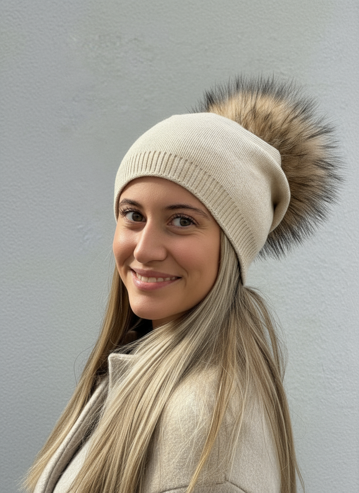 Classy Cashmere Detachable Fur Pom
