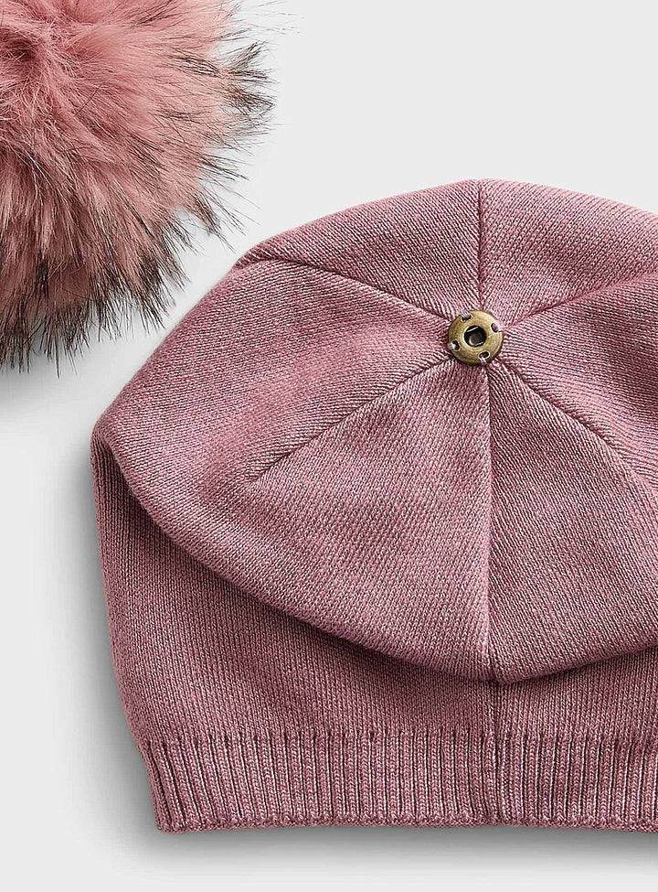 Classy Cashmere Detachable Faux Fur Pom