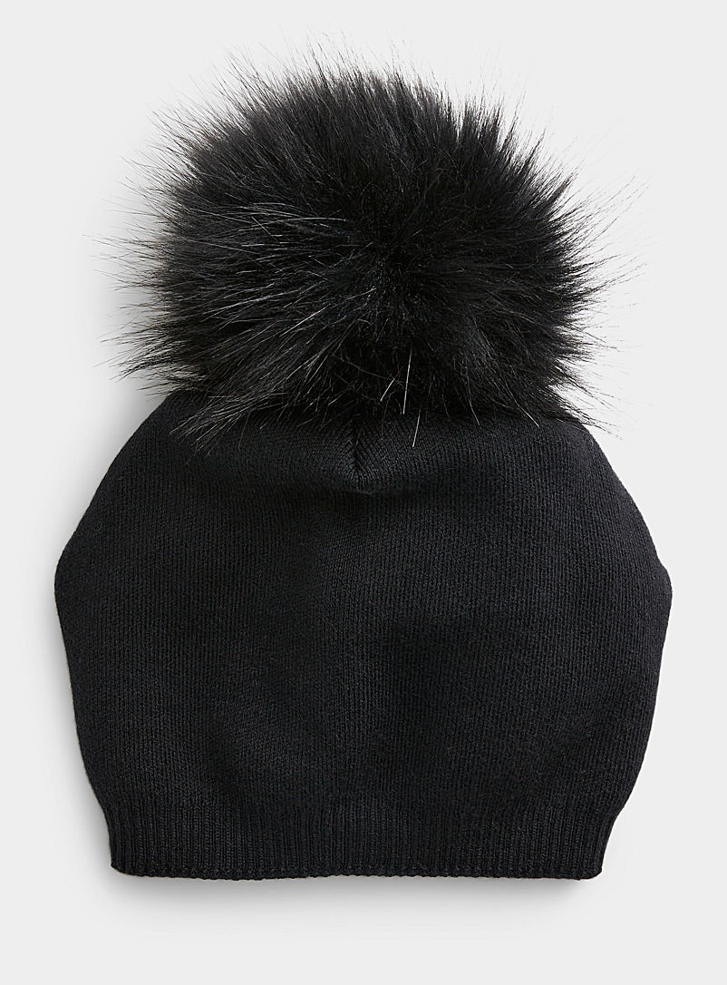 Classy Cashmere Detachable Faux Fur Pom