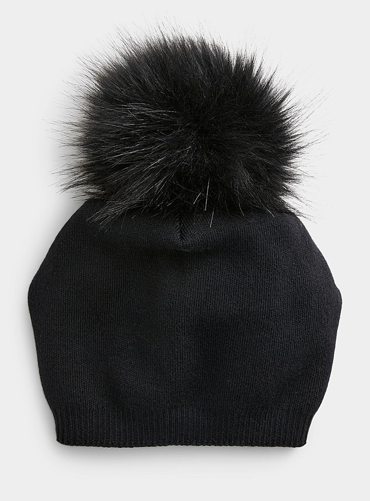 Classy Cashmere Detachable Faux Fur Pom