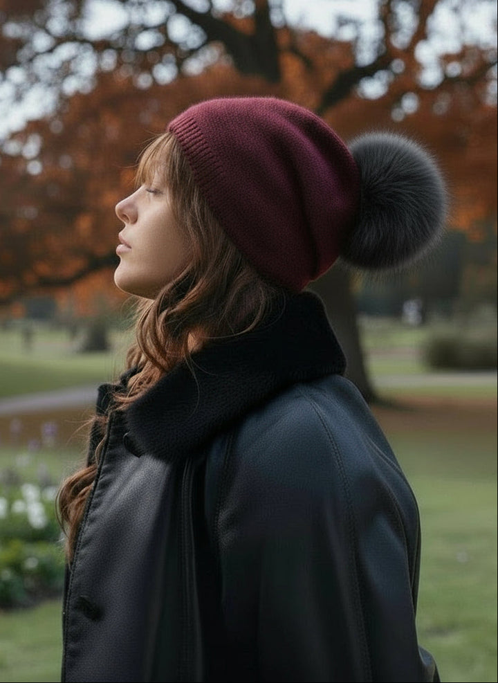 Classy Cashmere Detachable Fur Pom