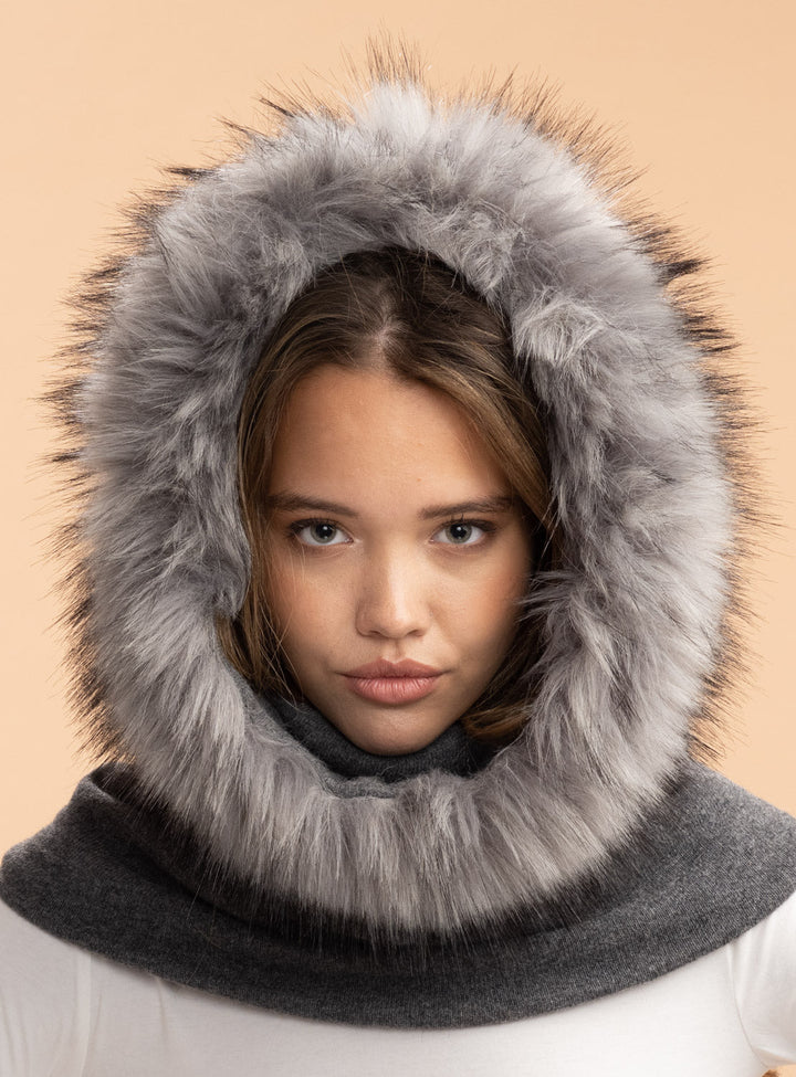 Chelsea Wool & Faux Fur Hood Wrap