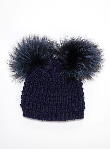 Kyi Kyi Mini - Classic Double Pom Fur Beanie