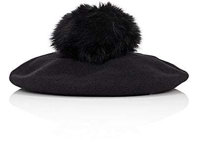 Wool Beret Faux Pom